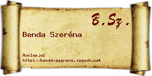 Benda Szeréna névjegykártya